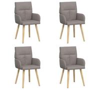 vidaXL: Juego de 4 sillas de comedor, tapizadas en tela color taupé, dimensiones 60 x 56 x 96 cm