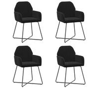 vidaXL Sillas de Comedor 4 uds. Terciopelo Negro 55 x 50 x 84 cm