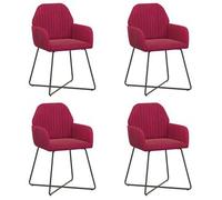 vidaXL Sillas de Comedor 4 uds. Terciopelo Rojo Vino 55 x 50 x 84 cm