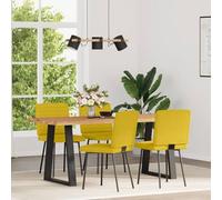 Sillas de comedor 4 unidades amarillas de terciopelo, 45 x 54 x 83 cm | Terciopelo 100% poliéster, contrachapado, metal, espuma, asiento 45x41,5 cm, altura 47 cm