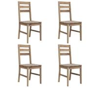 Sillas de Comedor 4 Unidades Madera Maciza de Acacia | Madera de acacia maciza,robustas y estables,superficie cepillada,fáciles de limpiar,fáciles de montar,cocina o comedor