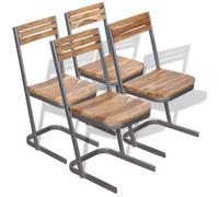 Sillas De Comedor 4 Unidades Madera Maciza De Teca Vidaxl