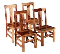 vidaXL: 4 sillas de comedor, madera maciza