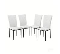 Sillas de comedor 40x42,5x94,5 cm - respaldo alto, tapizadas suaves, elegantes, set de 4 unidades - negro y blanco