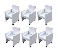 vidaXL Sillas de comedor 6 uds cuero sintético blanco