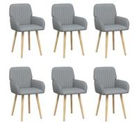 vidaXL Sillas de Comedor 6 uds. Tela Gris Claro 56,5 x 50 x 87,5 cm