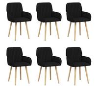 vidaXL Sillas de Comedor 6 uds. Tela Negro 56,5 x 50 x 87,5 cm