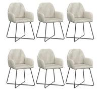 vidaXL: Juego de 6 sillas de comedor, tapizadas en terciopelo color crema, 55 x 50 x 84 cm