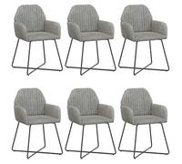 vidaXL: Juego de 6 sillas de comedor, tapizadas en terciopelo, color gris claro, dimensiones 55 x 50 x 84 cm