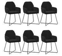 vidaXL Sillas de comedor 6 uds. Terciopelo Negro 55 x 50 x 84 cm Black