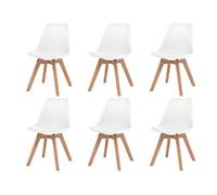 vidaXL Sillas de comedor 6 unidades plástico blanco