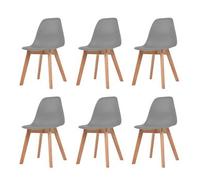 vidaXL Sillas de comedor Juego 6 unidades Plástico Gris