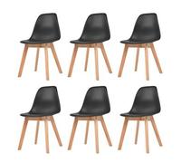 Sillas De Comedor 6 Unidades Plástico Negro Vidaxl