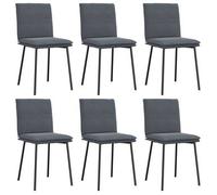 vidaXL Sillas de comedor 6 unidades terciopelo gris oscuro