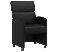 vidaXL: 2 sillas de comedor con ruedas, tapizadas en cuero sintético, color