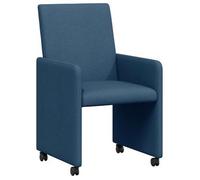 vidaXL: 2 sillas de comedor con ruedas, tapizadas en tela azul, 57 x 66 x 94 cm