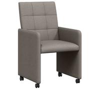vidaXL: 2 sillas de comedor con ruedas, tapizadas en tela color taupe, dimensiones 58 x 65 x 94 cm