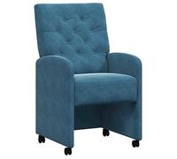 Sillas de Comedor con Ruedas 2 pcs Azul 58 x 67 x 97 cm