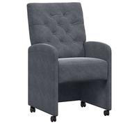 vidaXL: 2 sillas de comedor con ruedas, tapizadas en terciopelo, color gris oscuro
