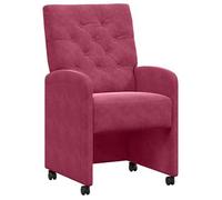 Sillas De Comedor Con Ruedas 2 Uds. Terciopelo Rojo Vino Tinto Vidaxl