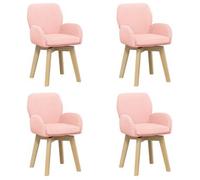 vidaXL Sillas de Comedor giratorias 4 uds. Bouclé Rosa 54 x 58 x 87 cm