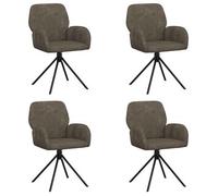 vidaXL Sillas de comedor giratorias – Cuero de Suede Sintético – 4 uds.