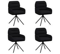 vidaXL Sillas de comedor giratorias 4 uds. Cuero sintético Negro