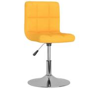 Sillas de comedor giratorias, 4 unidades, amarillas de tela | Rotación de 360 grados, altura regulable, mecanismo de gas, acero cromado, espuma