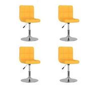 vidaXL – 4 sillas de comedor giratorias tapizadas en tela, color amarillo