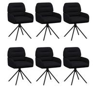 vidaXL Sillas de Comedor giratorias 6 uds. Cuero sintético Negro
