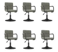vidaXL: 6 sillas de comedor, giratorias, color gris claro, tapizadas en terciopelo
