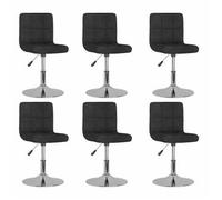 vidaXL Sillas de comedor giratorias – Juego de 6 – Tela negra – 40 x 43 x 85.5 cm