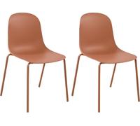 Sillas de comedor Hardin, juego de 2 unidades, apilables, resistentes a la intemperie, fabricadas con plástico reciclado, aptas para interior y exterior, dimensiones: 51x85x53 cm