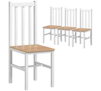 Sillas de comedor HOMCOM, juego de 4, sillas de cocina, sillas de comedor con respaldo de madera en color natural