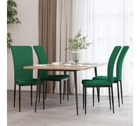 Sillas de comedor Juego de 4 colores verde oscuro terciopelo | Marco de hierro resistente, respaldo acolchado de espuma, capacidad de 110 kg por asiento, manual de montaje incluido