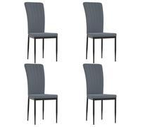 Sillas de comedor - Juego de 4 unidades, color gris oscuro | Terciopelo suave, marco de hierro estable, respaldo acolchado de espuma, manual de montaje incluido, 110 kg por asiento