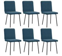 Sillas de comedor - Juego de 6 sillas de terciopelo azul con marco de metal | Asiento acolchado de espuma gruesa, uso salón o dormitorio, acabado suave al tacto