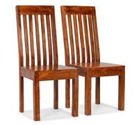 vidaXL Sillas de Comedor Modernas 2 uds Madera Maciza Acabado Miel