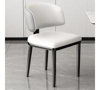 Sillas de comedor modernas de mediados de siglo, tapizadas en cuero, con patas de metal, sillas decorativas y reclinables para uso en la oficina
