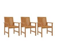 vidaXL Sillas de jardín Juego de 3 madera maciza de acacia