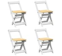 Sillas De Comedor Plegables 4 Uds Corona Madera Pino Blanco Vidaxl