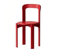 Sillas de comedor retro de madera maciza, sillas apilables sin brazos con respaldo curvado para cocina, comedor, bistró