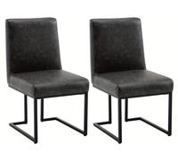 Sillas de comedor - Sillas - Sillas de cocina - Sillas negras - Sin reposabrazos - Juego de 2, color gris oscuro