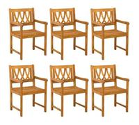 Sillas De Jardín 6 Pcs Natural Madera De Acacia Sólida Vidaxl