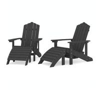 vidaXL: 2 sillas de jardín tipo Adirondack con reposapiés, fabricadas en HDPE, color blanco