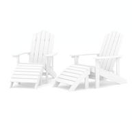 Sillas De Jardín Adirondack 2 Uds Con Reposapiés Hdpe Blanco Vidaxl