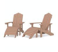Sillas De Jardín Adirondack 2 Uds Con Reposapiés Hdpe Marrón Vidaxl