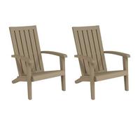 Sillas De Jardín Adirondack 2 Uds Polipropileno Marrón Claro Vidaxl