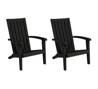 vidaXL Sillas de jardín Adirondack 2 uds polipropileno negro