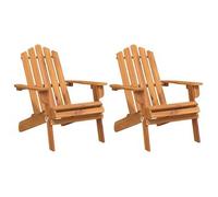 vidaXL 2X Sillas de Jardín Adirondack Exterior Patio Reposabrazos Asiento Mobiliario Aire Libre Fuera Casa Mueble Madera Maciza de Acacia
